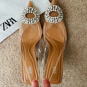 Zara embellished vinyl shoes